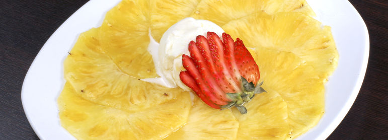 Carpaccio d'ananas - idée recette facile Mysaveur