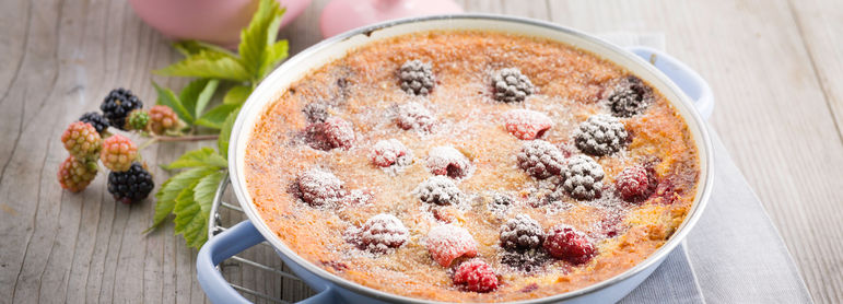 Clafoutis aux framboises  - idée recette facile Mysaveur