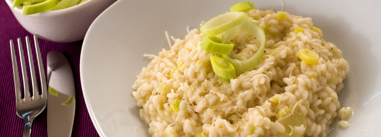 Risotto poireaux - idée recette facile Mysaveur