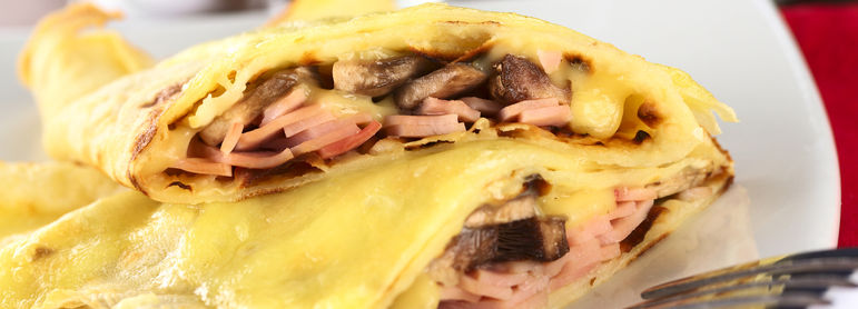 Crêpe champignons fromage - idée recette facile Mysaveur