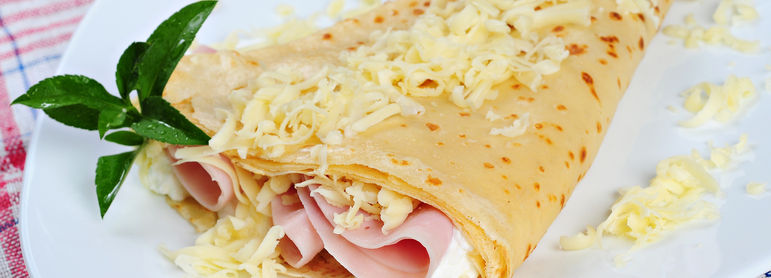 Crepe au jambon - idée recette facile Mysaveur