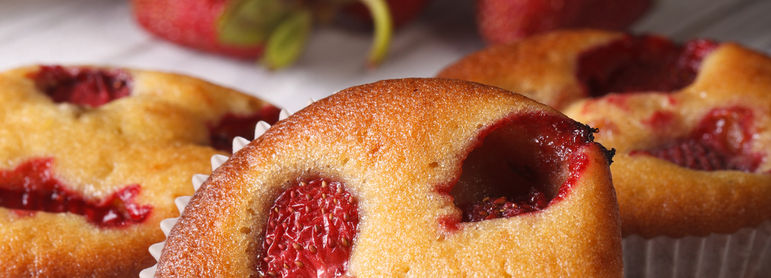 Muffins aux fraises - idée recette facile Mysaveur