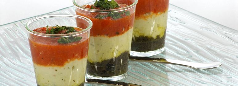 Verrine poivron - idée recette facile Mysaveur