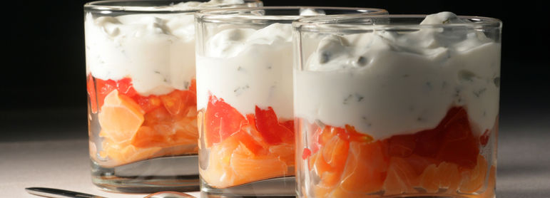 Verrine de saumon - idée recette facile Mysaveur