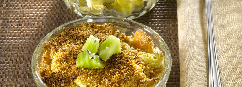 Crumble aux kiwis - idée recette facile Mysaveur