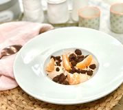 Panna cotta à la pâte à tartiner Noisette Cacao Lucien Georgelin, clémentine et sablé fleur de sel