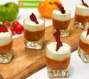 Gaspacho express et mousse de Saint Agur