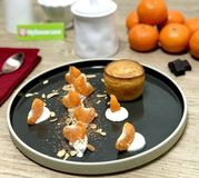 Moelleux mandarines chantilly coco et amandes