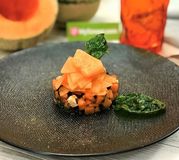 Tartare méditerranéen de melon 