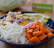 Buddha bowl au choudou et sauce tahini curcuma