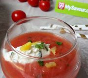 Gaspacho tomates, poivrons et ananas 