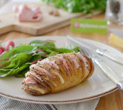 Hasselback potatoes et jambon