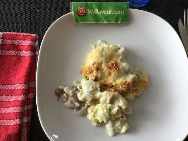 Gratin de ravioles aux champignons - Marie T.