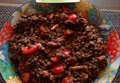 Salade de lentilles lardons et tomates - MILVIA H.