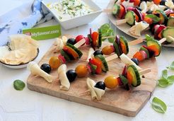 Brochettes de crudités et fromage avec sa sauce dip - FROMAGERIE PERREAULT