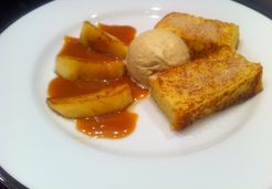 Brioche perdue, pommes tièdes et sauce caramel - Willy M.