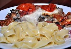 Mignonnettes de porc aux champignons, tomates et mozzarella - Christine L.