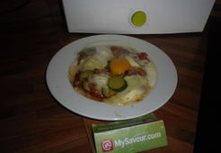 Pizza courgette lardons et oeuf - Christiane C.