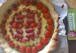 Tarte tomate, mozzarella et p'tites chipolatas Jean Caby - Emilie S.