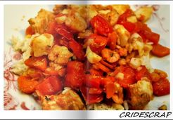 Poisson, poulet et crevettes en plat unique - Christine L.
