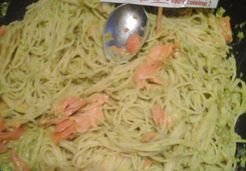 Spaghettis pesto petits pois saumon - Marie T.