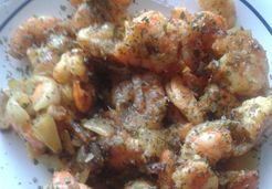 Crevettes chaudes au curry, ail des ours et oignon - Kalliopi K.