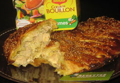 Tourte tressée aux poireaux et au poulet - Vinie M.