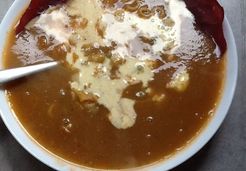 Soupe légumes & pâtes Créaline avec crème curry & chips brésaola - Audrey H.