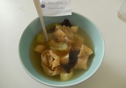 Bouillon aux raviolis Chinois à la crevette - Raphaelle M.