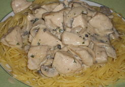 Spaghetti poulet et champignon à la crème - Jessica P.