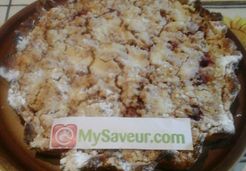 Tarte crumble pralin rhubarbe framboises - Marie T.