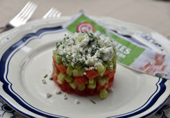 Tartare tomate, concombre, saumon fumé et fromage de chèvre - Christine L.