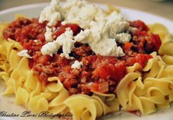 Pâte à la sauce bolognaise au hachis d'agneau et fêta - Christine L.