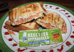 Croque monsieur ail et fines herbes saumon - Gwladys G.