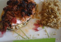 Saumon courgettes crumble chorizo - Marie T.