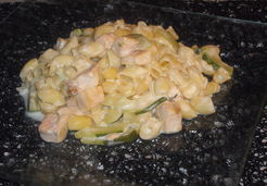 Coquillettes au saumon et courgette sauce boursin - Jessica P.