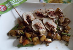 Roulades de poulet farcis, foies de volaille et figues - Marie T.