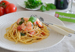 Spaghettis sans gluten aux crevettes et sauce tomate ricotta - PANZANI