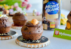 Muffins de Pâques tout choco et sa mousse Mont Blanc noir extra - MONT BLANC