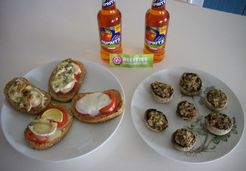 Apéro bruschetta, champignons farcis à l'italienne (Espritz) - Joëlle P.