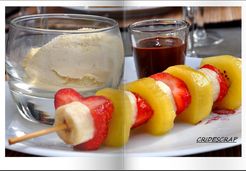 Brochettes de fruits marinés au miel, glace vanille  - Christine L.