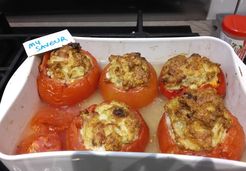 Tomates farcies poulet lardons - Floriane M.