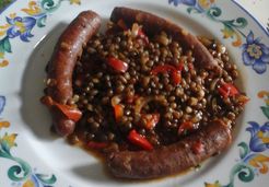 Merguez aux lentilles et poivrons - Marie T.