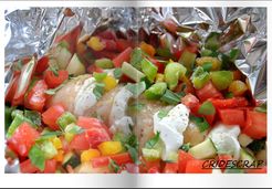 Papillote de poulet à la mozzarella et aux légumes du soleil - Christine L.