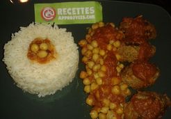 Keftas aux herbes à la sauce tomate et aux pois chiches - Najwa N.