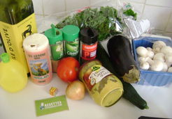 Mix de légumes et aubergine mi-cuite en salade - Christiane C.