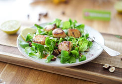 Salade de Saint-Jacques, noisettes et curry - Franprix