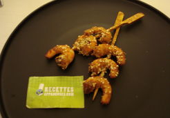 Brochettes de crevettes au sésame - Adeline A.