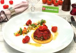 Tartelette de tomates confites et agneau aux saveurs provençales  - LES DOMAINES
