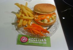 Burger crevettes, pickles de carottes - Najwa N.
